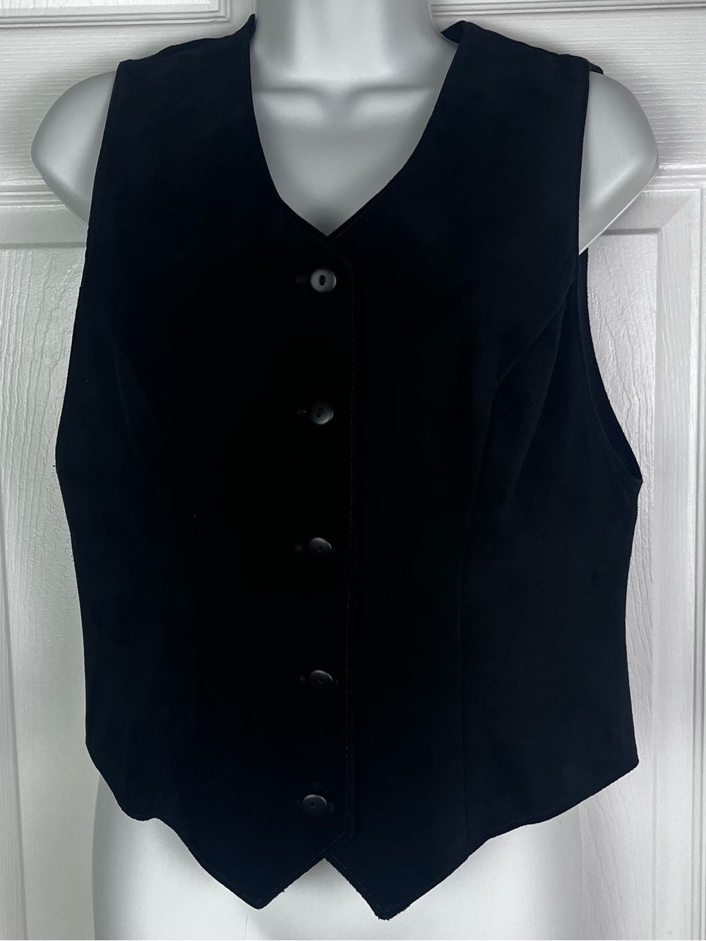 Danier women’s black suede button up vest waistcoat